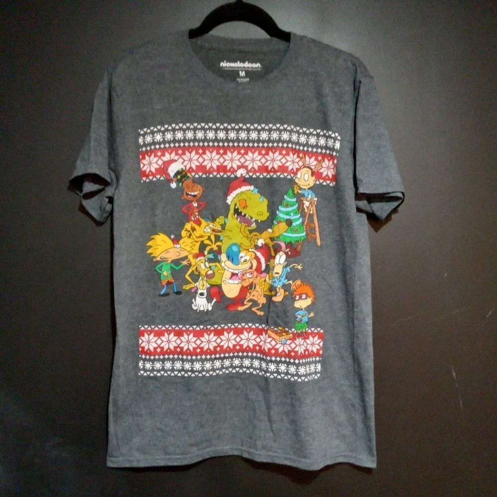 Nickelodeon Cartoon Characters 90's Christmas T Shirt